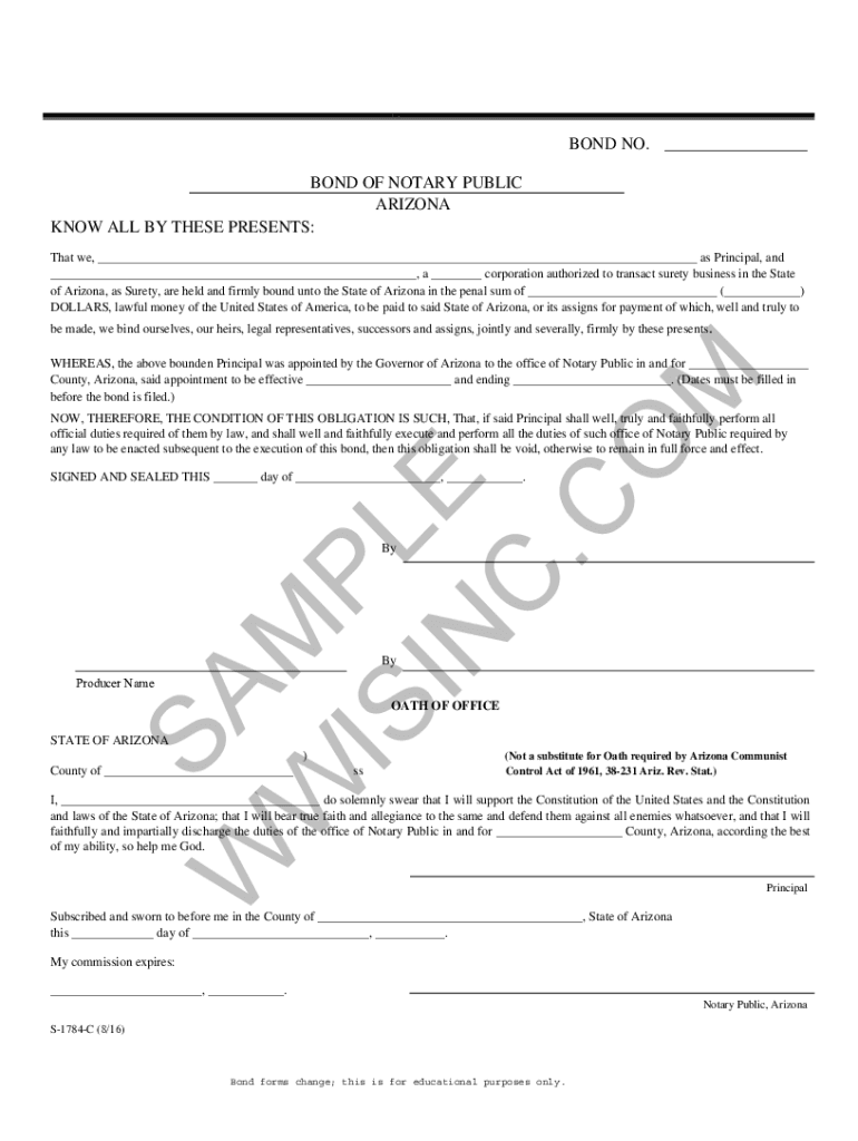 Fillable Online Notary Public Appointment Form B. Oath C. Notary Surety
