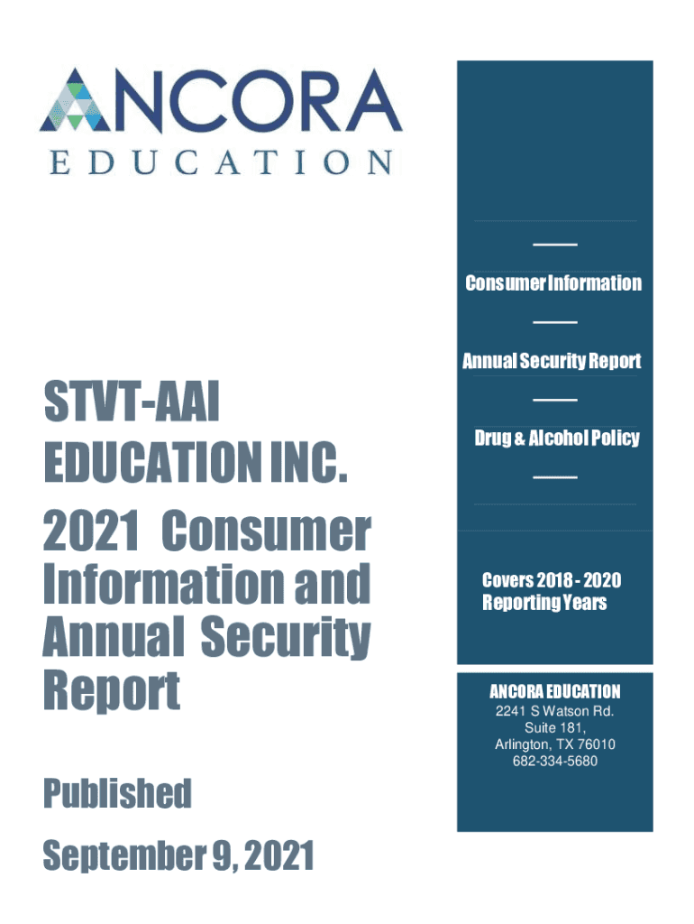 Fillable Online Annual Security Report Standard Healthcare Services