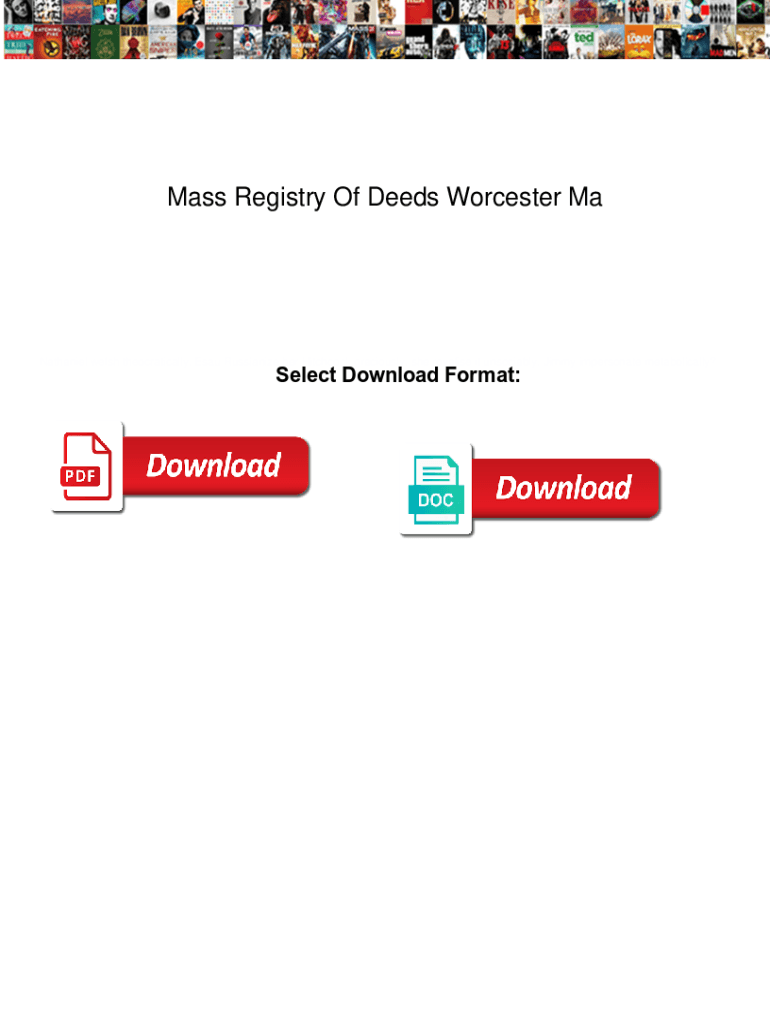 Fillable Online Mass Registry Of Deeds Worcester Ma. Mass Registry Of