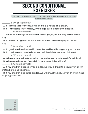 Fillable Online Second Conditional Exercise 1 - Perfect English Grammar ...