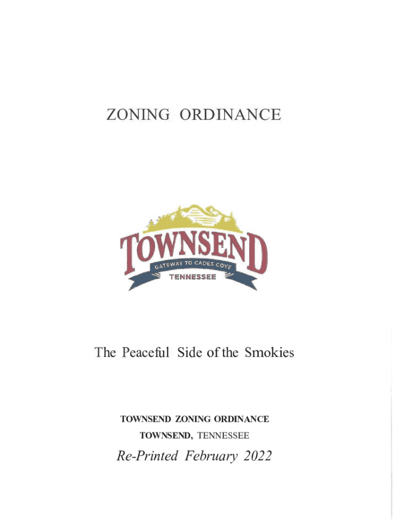Fillable Online Zoning Ordinance City of Townsend, TN Fax Email Print pdfFiller