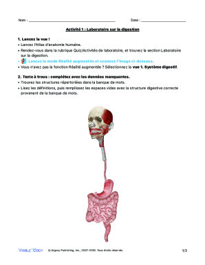 Fillable Online Digestive System Lab: Lesson Plan - Visible Body Fax ...