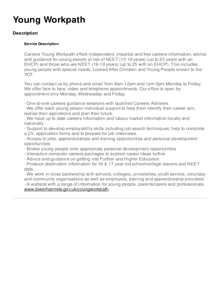 Fillable Online Tower Hamlets Careers Service (LBTHCareers) / Twitter