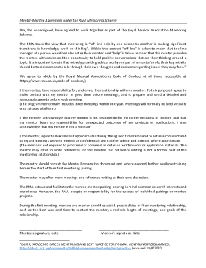 Fillable Online Mentor-Mentee Agreement under the RMA Mentoring Scheme ...