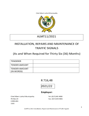 Installation, Repairs and Maintenance of Traffic Signals for 36 ...