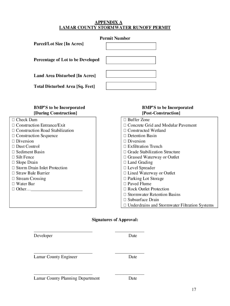 Fillable Online Land Disturbance Permit Policy Packet and Application