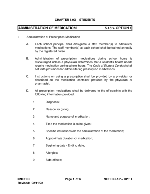 Fillable Online Administration of Medication During School Hours Fax