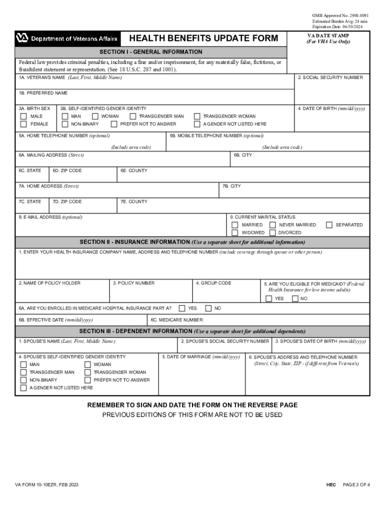 va form 10 10ezr Preview on Page 1