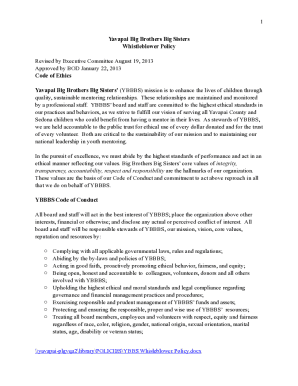 Fillable Online WHISTLEBLOWER PROTECTION POLICY AND CODE OF ... Fax ...