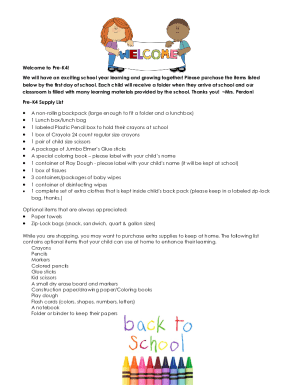 Fillable Online Pre-K4! We will have an exciting school year learning 