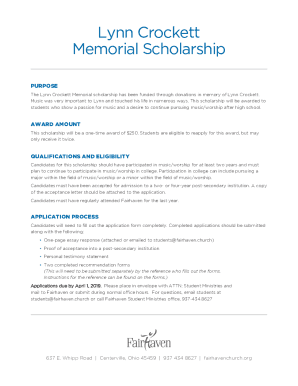 Lynn Crockett Memorial Scholarship - Fairhaven Church