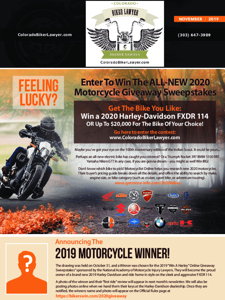 Fillable Online Harley Heist IVWin A Custom Harley and 5K of Clocks