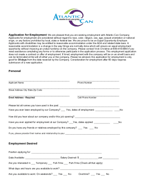 Employment Application - Department of Administrative Service