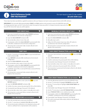 Fillable Online Dejavoo Non-Touch Screen Z-Models: Quick Reference ...