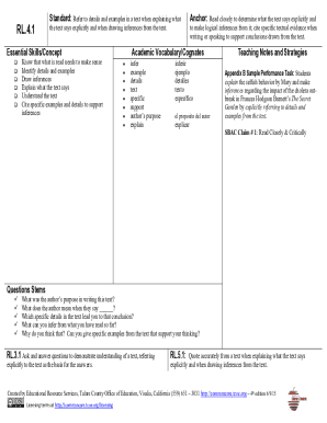 Fillable Online commoncore tcoe RL.4.1 Worksheets - Common Core ELA Fax Email Print - pdfFiller