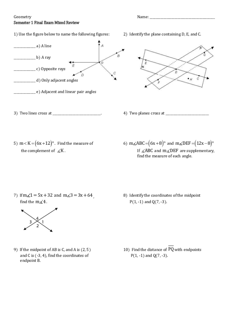 Fillable Online Geometry Final Exam Review - YouTube Fax Email Print ...