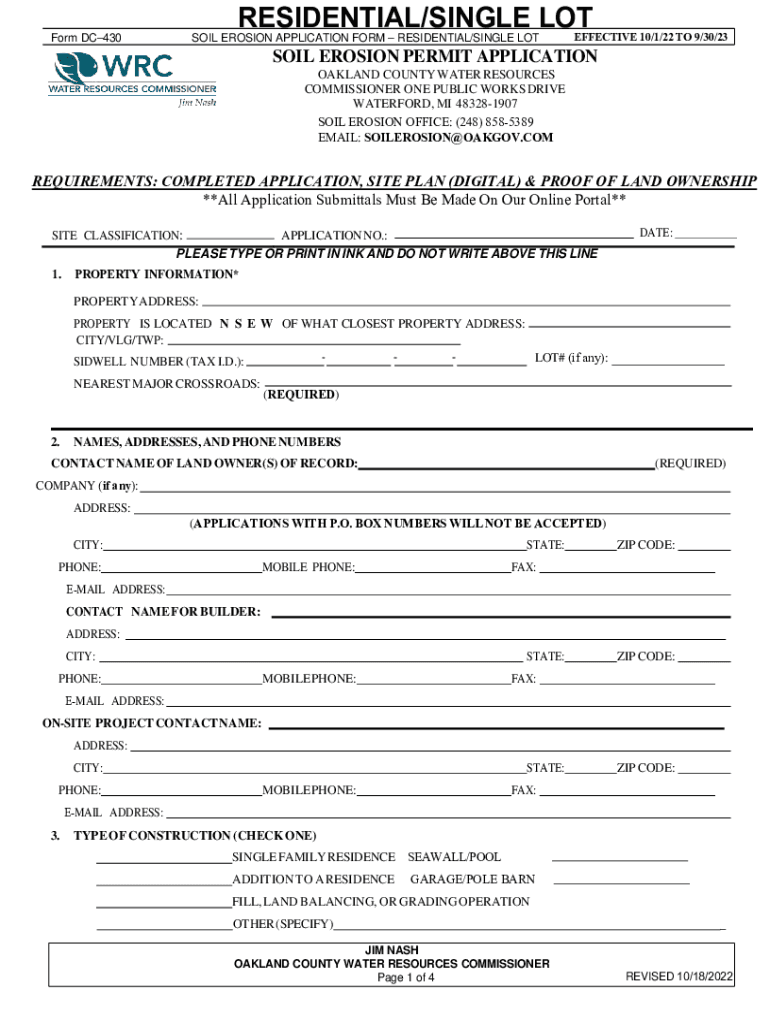 oakland county soil erosion permit Preview on Page 1.