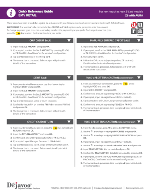 Fillable Online Dejavoo Non-Touch Screen Z-Models: Quick Reference ...