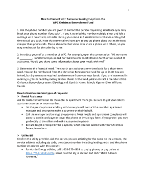 Church Benevolence Request Form