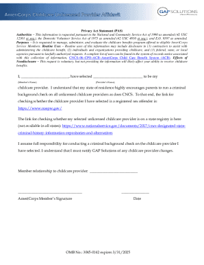 OMB No.: 3045-0142 expires 3/31/2025 I