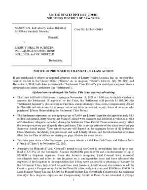 Fillable Online Pomerantz LLP Announces Proposed Class Action ...