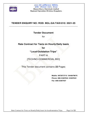 RATE CONTRACT FOR TAXIS ON HOURLY/DAILY BASIS ...