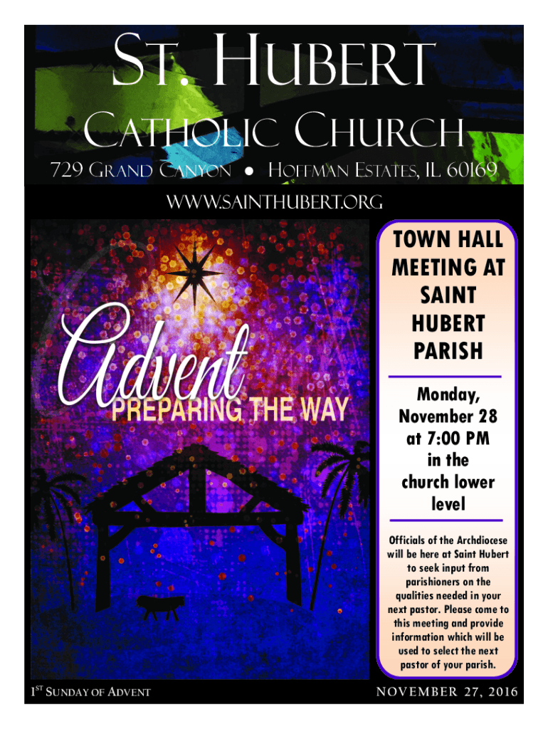 Fillable Online Our Parish St. Hubert Hoffman Estates, IL Fax Email Print pdfFiller