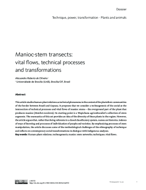 Manioc-stem transects: vital flows, technical processes and ...