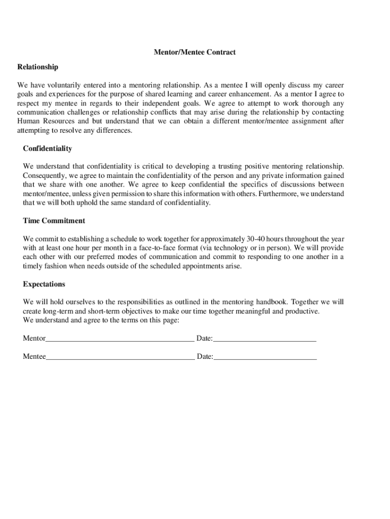 Fillable Online Mentor-Mentee Relationships: How to Maximize Both Roles ...