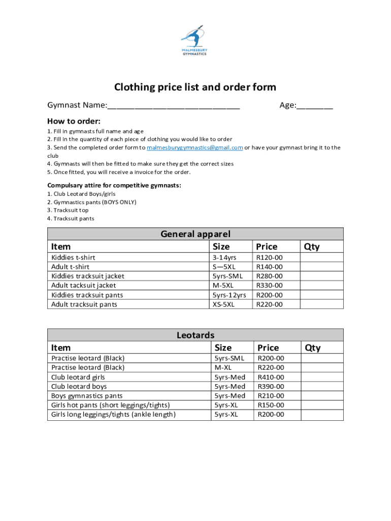 Fillable Online What Should My Child Wear to Gymnastics Class Fax Email Print pdfFiller