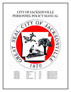 Fillable Online CITY OF JACKSONVILLE EMPLOYEE POLICY MANUAL Fax Email ...