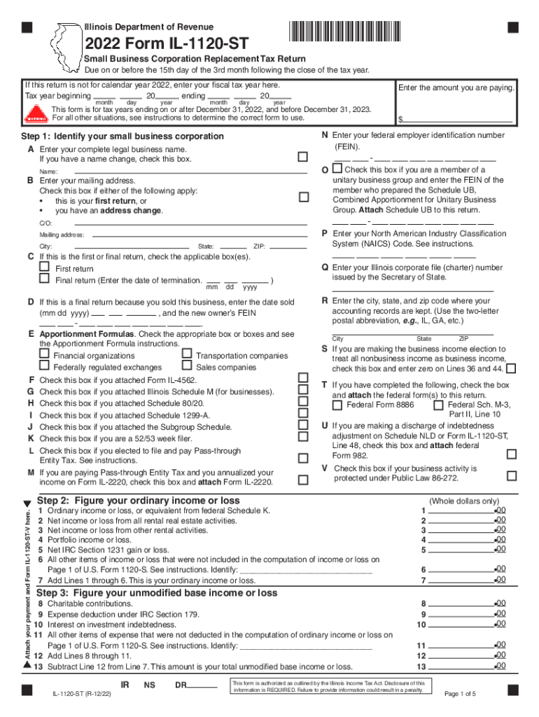 il 1120 st tax Preview on Page 1