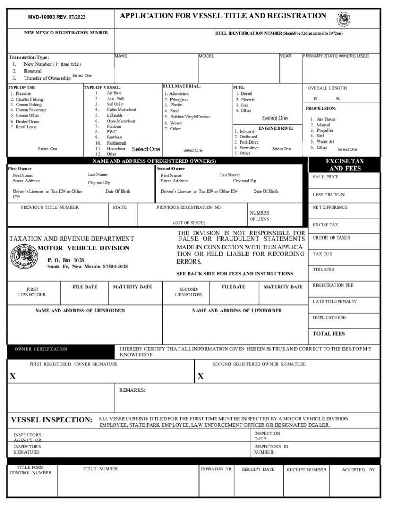 new mexico application for title Preview on Page 1