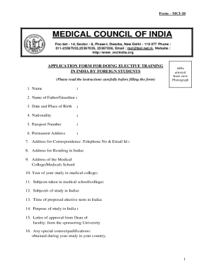 APPLICATION FORM FOR INDIAN MEDICAL REGISTER ...