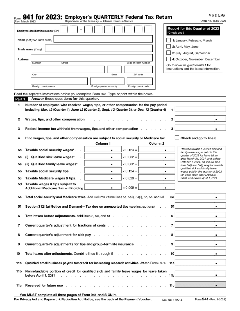 Form 941 - Fill Out And Sign Printable PDF Template | Signnow