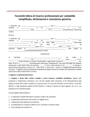 FAC SIMILE INCARICO PER SERVIZI DI INGEGNERIA E ...