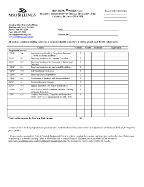 Fillable Online All students selecting a teaching endorsement in ...