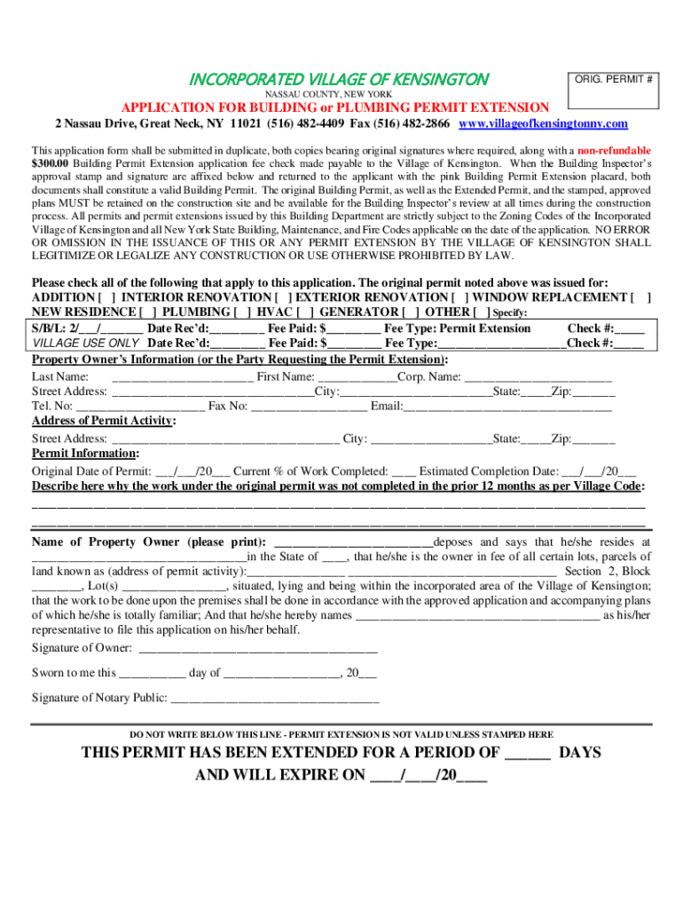 Fillable Online Forms, Permits, Policies & Fees Village of Muttontown Fax Email Print pdfFiller