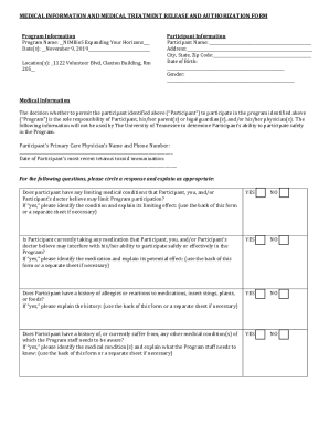 Participant Waiver and Hold Harmless Form - NIMBioS