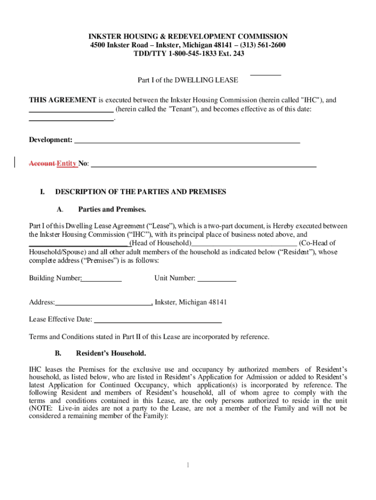 Fillable Online 1 INKSTER HOUSING & REDEVELOPMENT COMMISSION 4500 Fax Email Print pdfFiller