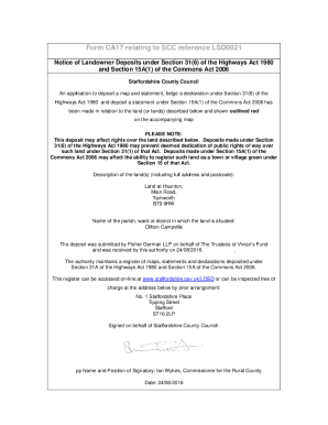 Fillable Online Form CA17 relating to SCC reference LSD0021 Fax Email ...