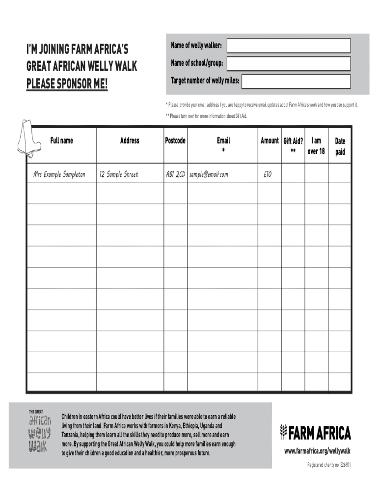 Sponsored Welly Walks to help UK schools end hunger in Africa Preview on Page 1