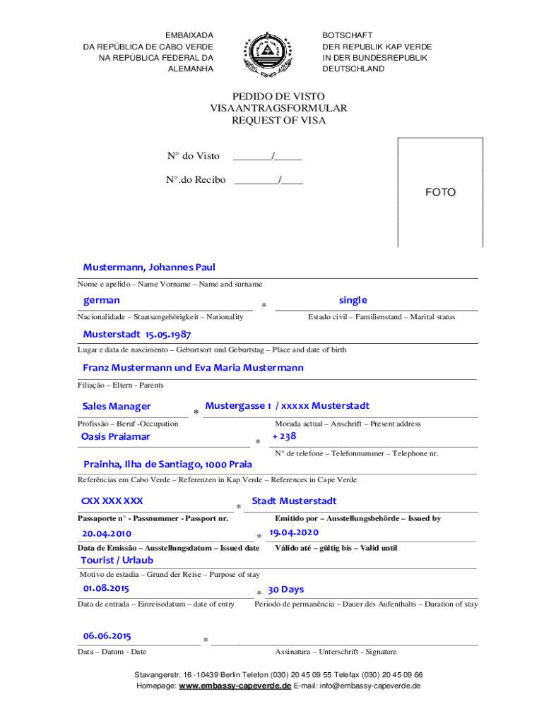 Preenchível Disponível Visa offline application Travel Document Fax