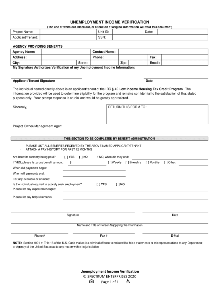 Unemployment-Income-Verification Preview on Page 1