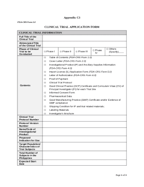 (This form is used for application for a clinical trial submitted ...