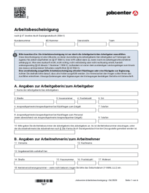 German Employment Certification Form