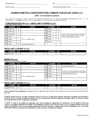 Human Kinetics Concentration and Minor