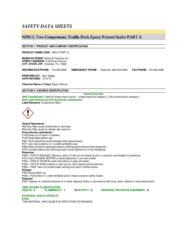 Fillable Online National Polymers Inc.Private Label Industrial Coatings