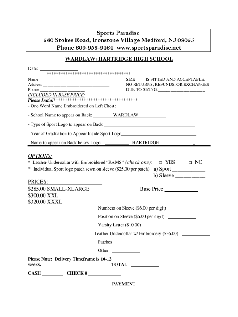 Fillable Online Sports Paradise 560 Stokes Road, Ironstone Village