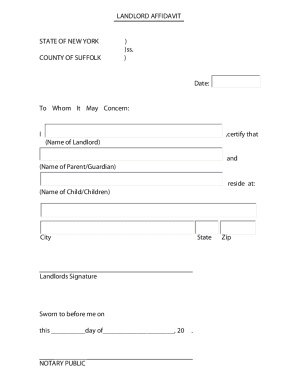 Fillable Online landlord affidavit Fax Email Print - pdfFiller